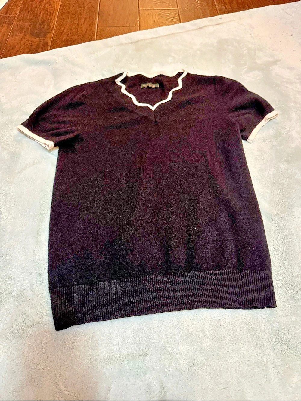 OeffeN Black & White Short Sleeve Top Size Small